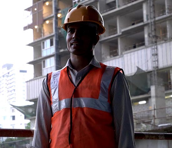 Ramesh Chourasiya, a construction worker in Maharashtra